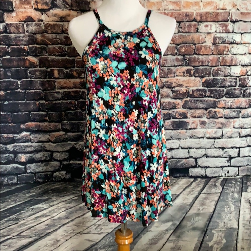 Floral Tunic Tank Top with spaghetti straps